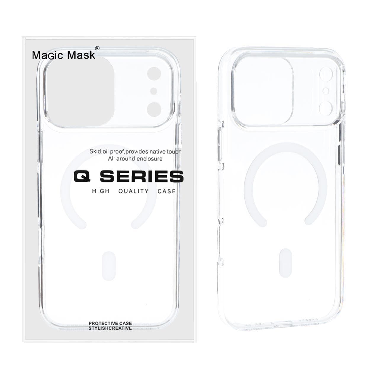 قاب اورجینال Magic Mask پشت سخت شفاف MagSafe مدل Apple iPhone 18 Pro (پک دار)