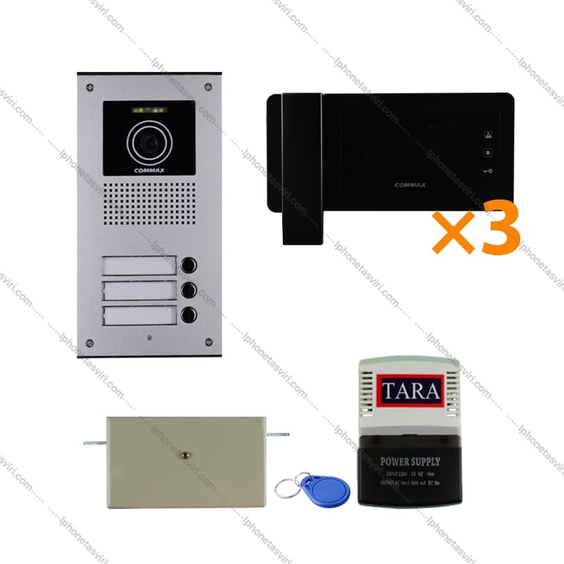 پک آیفون تصویری کوماکس سه واحدی با مانیتور CDV-43N — تصویر ۲