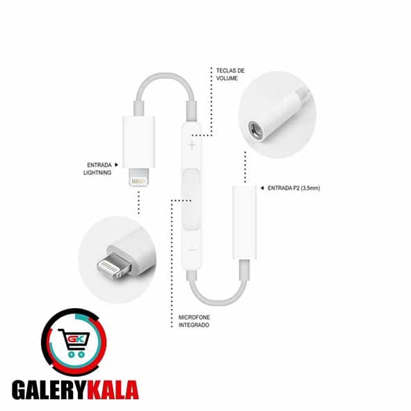 کابل تبدیل 3.5mm لایتنینگ به AUX مدل GFUZ — تصویر ۳
