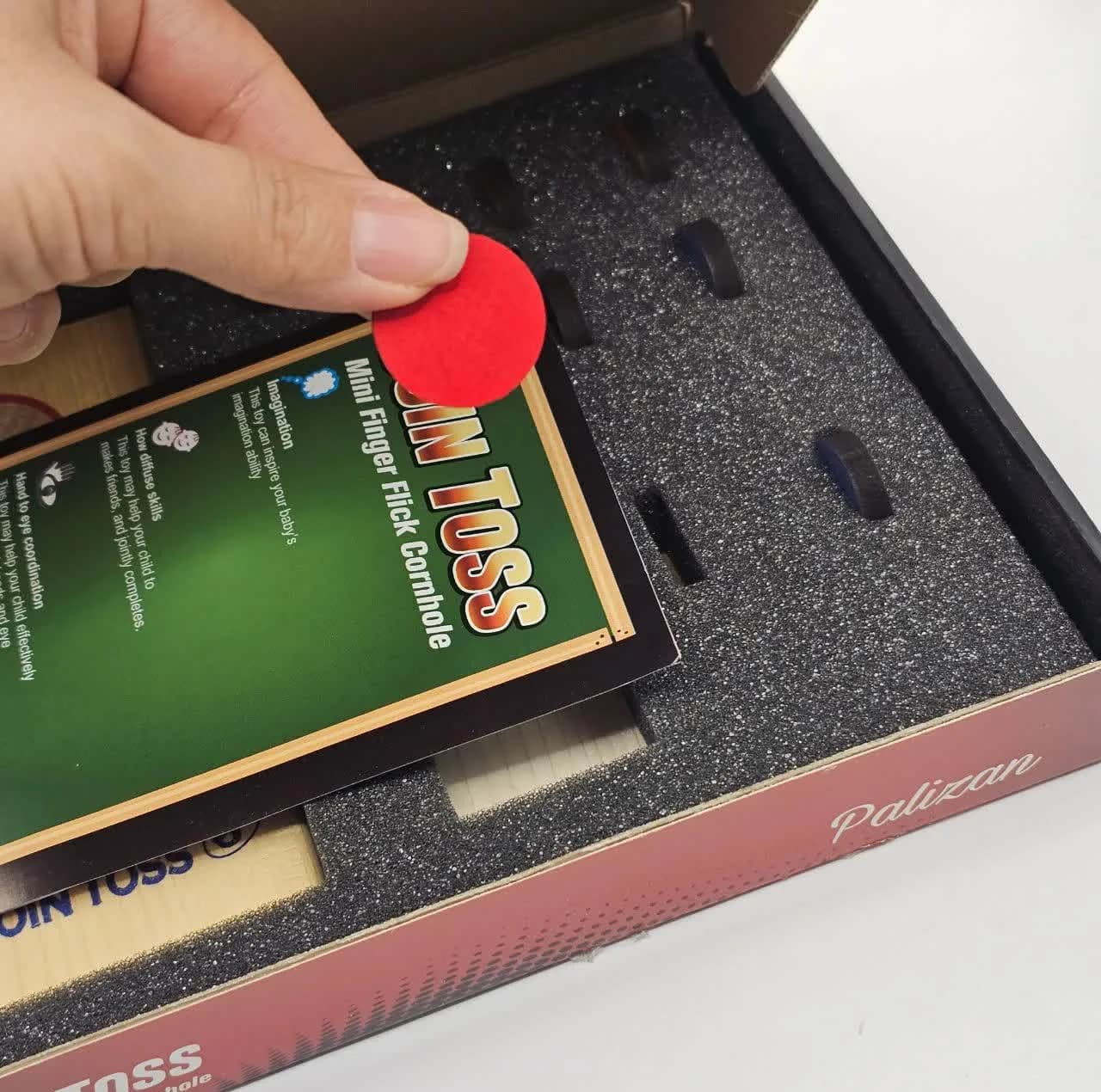 بازی فکری ناب سل مدل پرتاب سکه چوبی کد COIN TOSS MINI FINGER FLICK CORNHOLE — تصویر ۸