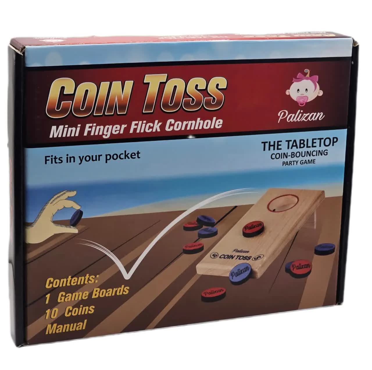 بازی فکری ناب سل مدل پرتاب سکه چوبی کد COIN TOSS MINI FINGER FLICK CORNHOLE