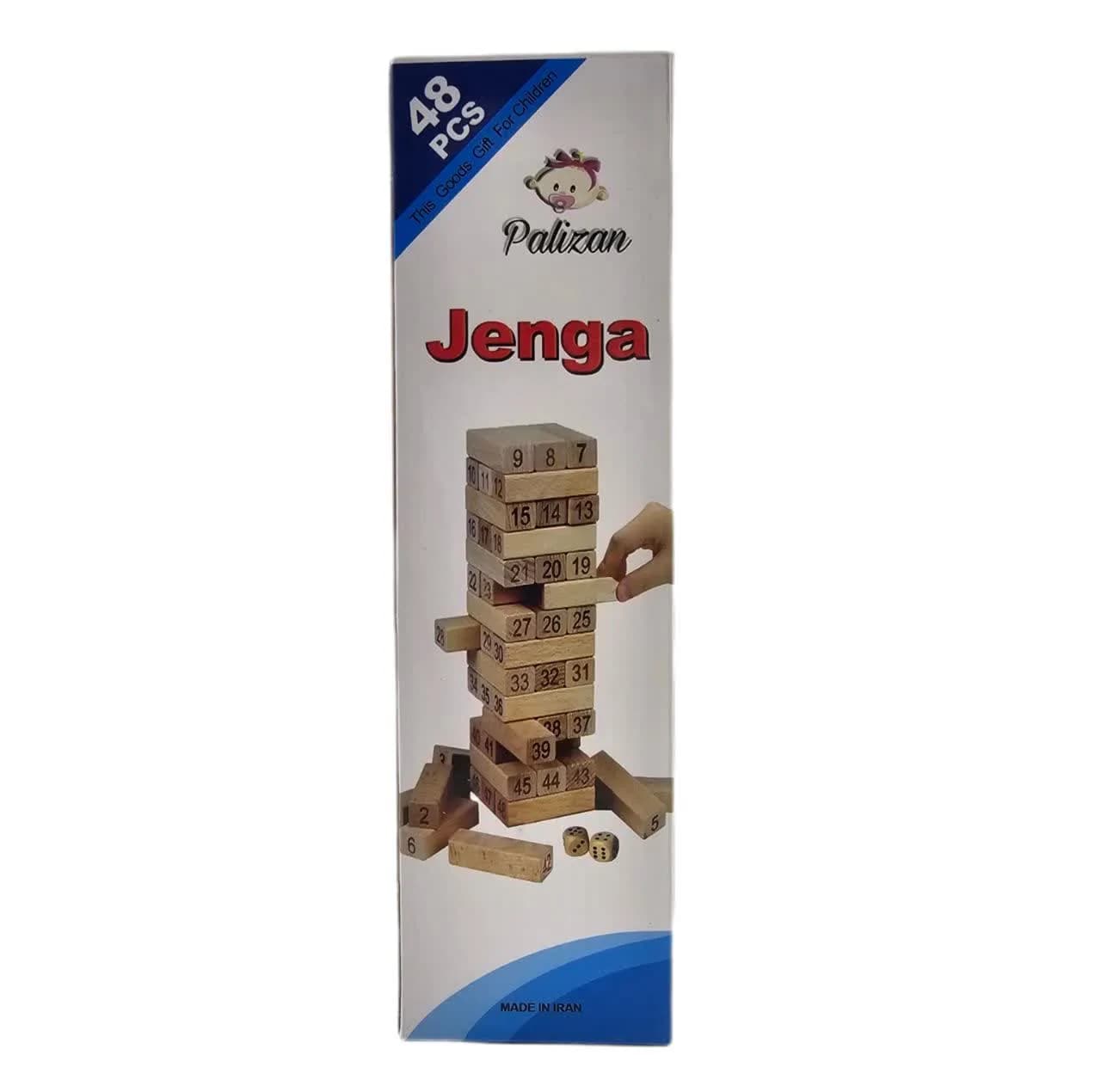 بازی فکری ناب سل مدل برج هیجان شامل 48 قطعه چوبی به همراه 2 عدد تاس کد The Tower of Excitement intellectual game includes 48 wooden pieces and 2 dice — تصویر ۳