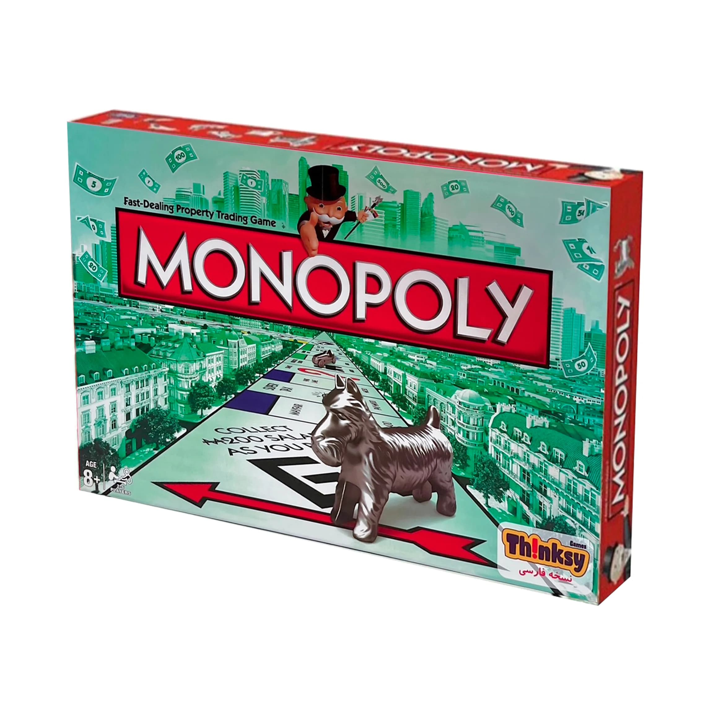 بازی فکری مونوپولی نسخه فارسی Thinksy Games مدل مهره فلزی با قابلیت رقابت اقتصادی و مدیریت منابع مناسب 2 تا 6 نفر بالای 8 سال ساخت ایران