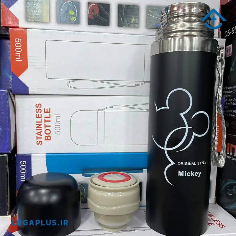 فلاسک استیل دوجداره طرح میکی (Mickey) ظرفیت 500 میلیلیتر — تصویر ۳