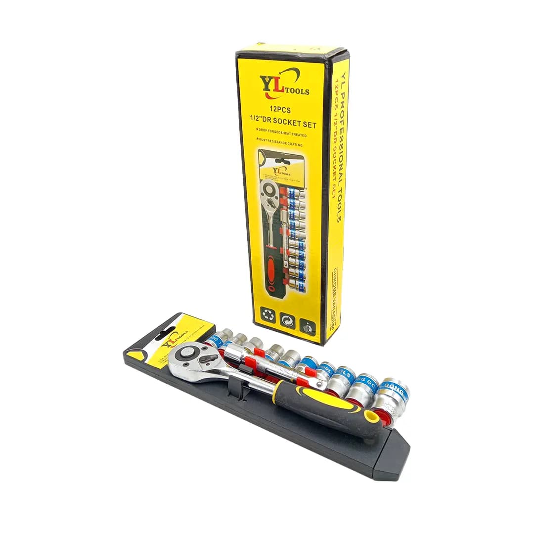 مجموعه آچار بکس ۱۲ عددی ریلی ۱/۲ اینچ YL tools — تصویر ۳