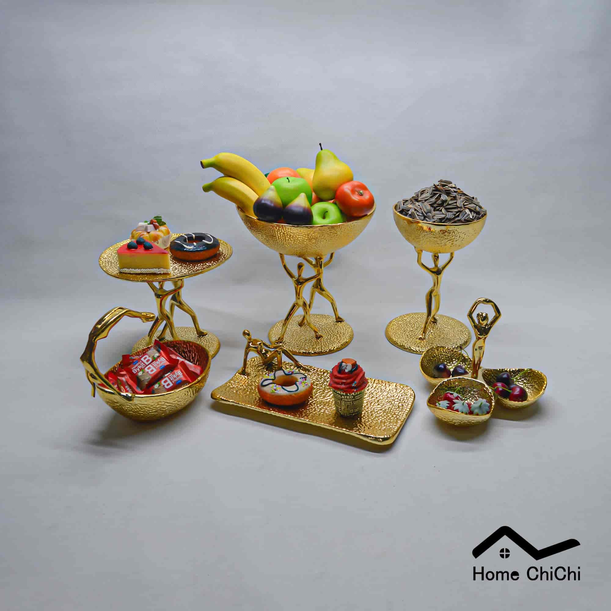 سرویس پذیرای بالرین چکشی طلایی 6 پارچه