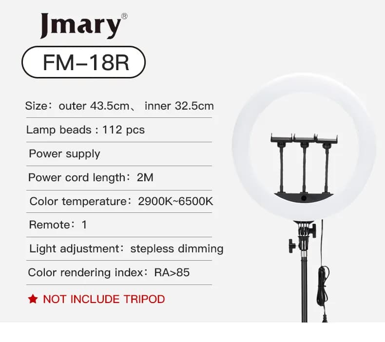 رینگ لایت جی ماری مدل jmary FM-18R — تصویر ۲