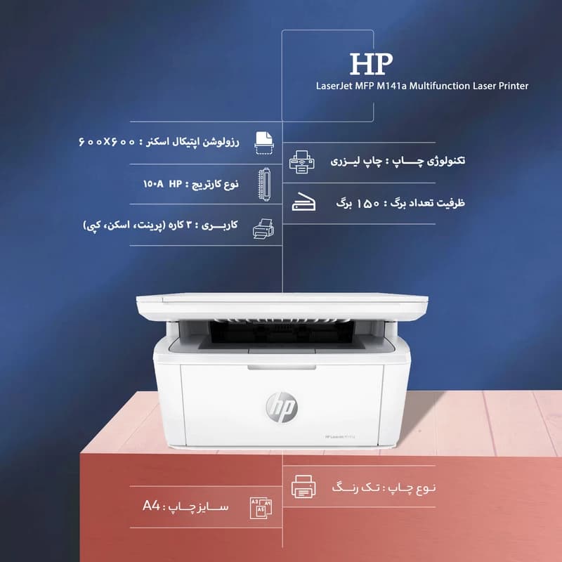 HP LaserJet MFP M141a MultiFunction Printer — تصویر ۴