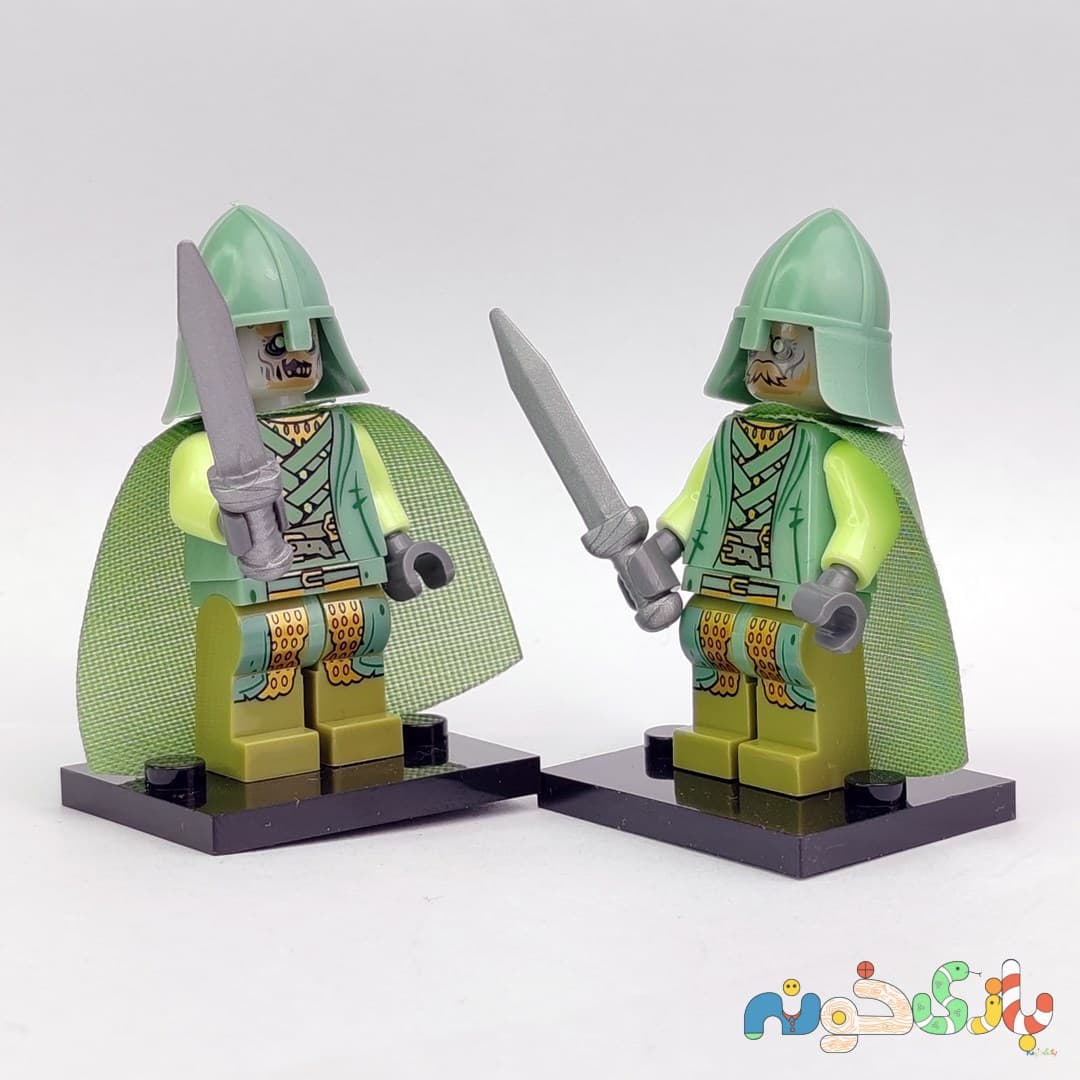 ست تکی مینی فیگور لگو سرباز سبز Green Knight با شنل و شمشیر — تصویر ۲