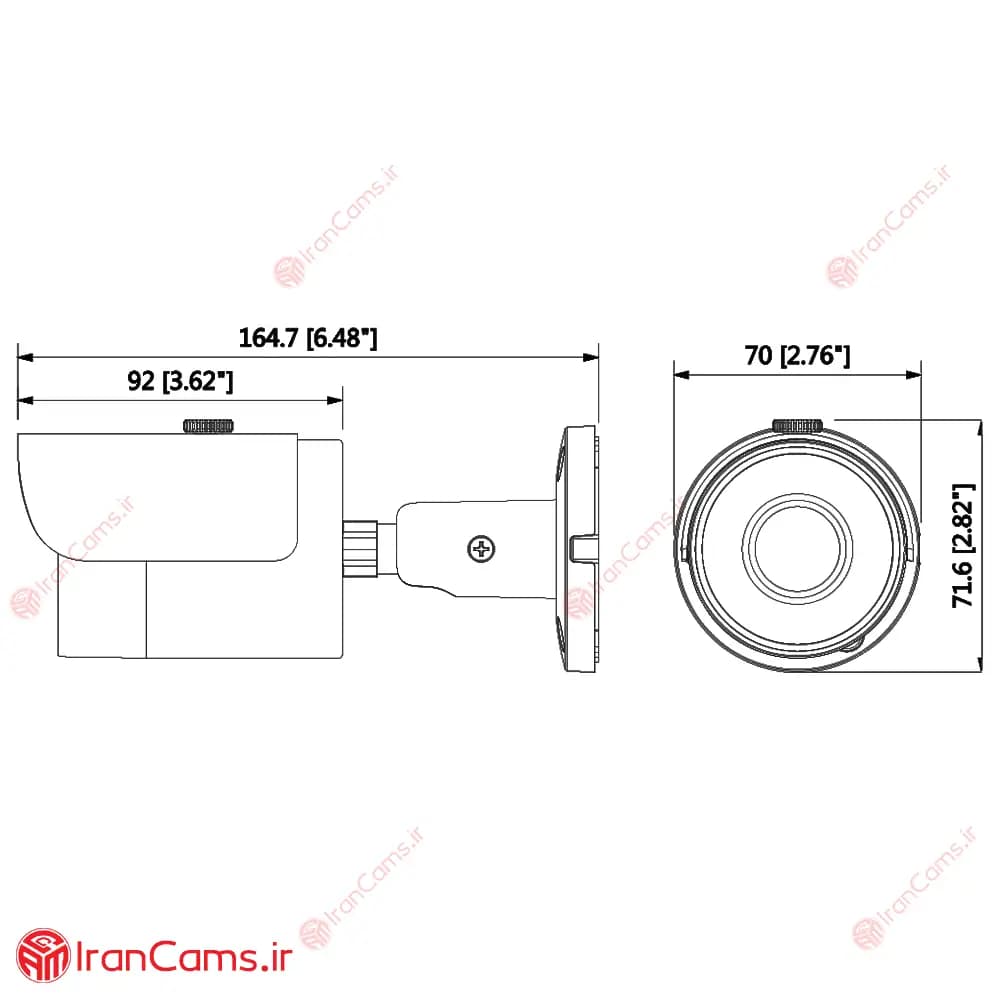 دوربین مداربسته IP بولت 2 مگاپیکسلی داهوا DH-IPC-HFW1230SP — تصویر ۲