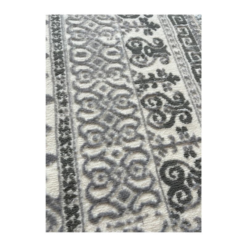 فرش ماشینی 420 شانه آرمانی زمینه و حاشیه طوسی طرح مدرن کد 5607 — تصویر ۷