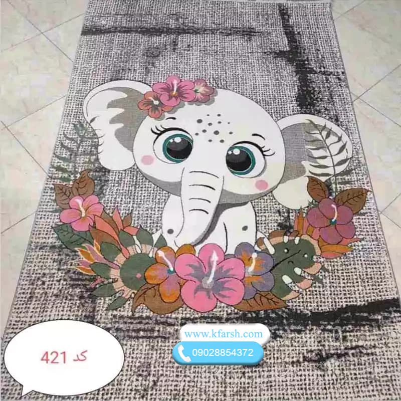 فرش عروسکی اتاق کودک دخترانه کد 421
