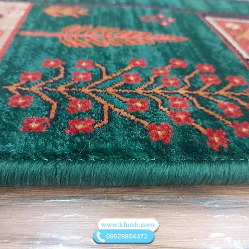 فرش کناره 700شانه طرح بلوچ سبز — تصویر ۲