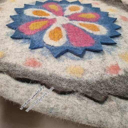نمد گرد طرح پرتو نارنجی — تصویر ۲