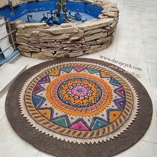 زیرانداز سنتی نمدی گرد ۲ متری — تصویر ۳