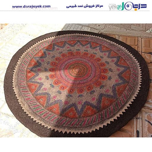 زیرانداز سنتی نمدی گرد ۲ متری