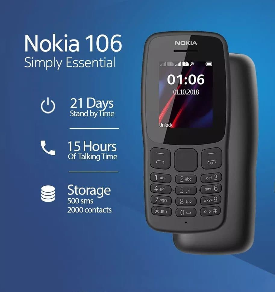 گوشی نوکیا مدل Nokia 106 4G (2018) حافظه 4 مگابایت رم 4 مگابایت همراه با کد فعالسازی دائمی (رجیستر) — تصویر ۴