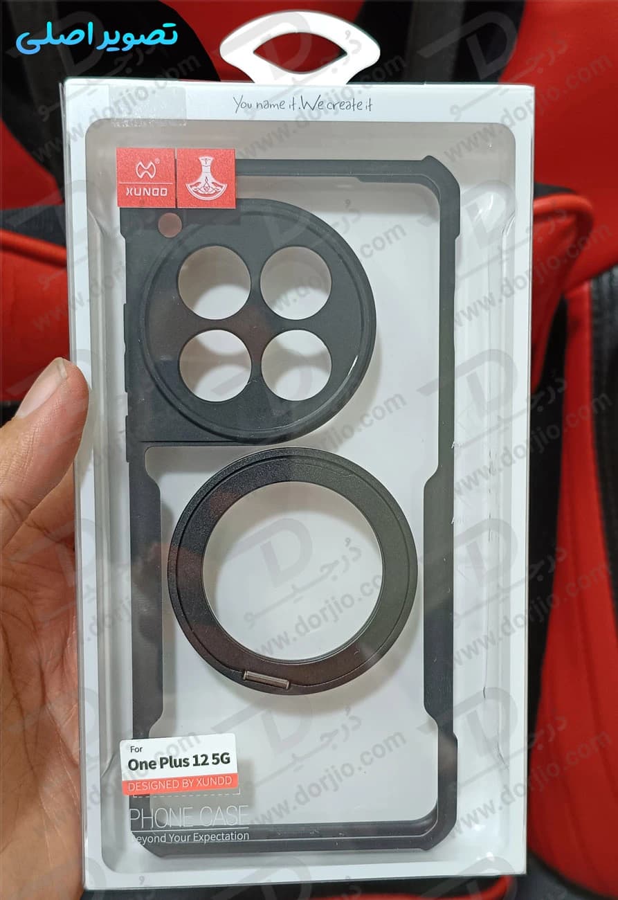گارد شفاف رینگ استند 360 درجه مگ سیف OnePlus 12 مارک XUNDD سری Beatle Rotatable — تصویر ۳