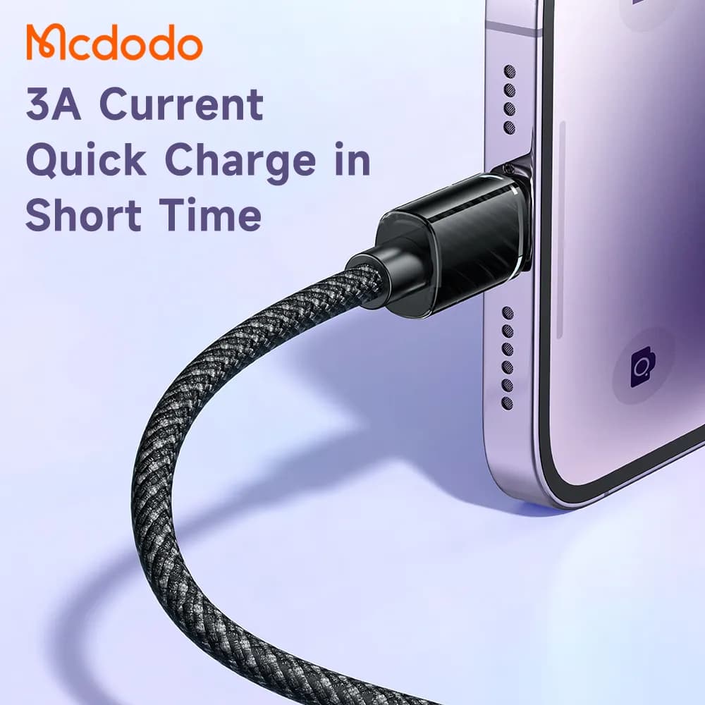 کابل شارژ سریع 15 وات 3 آمپر USB به Lightning طول 1.2 متر برند مک دودو مدل CA-3640 — تصویر ۵