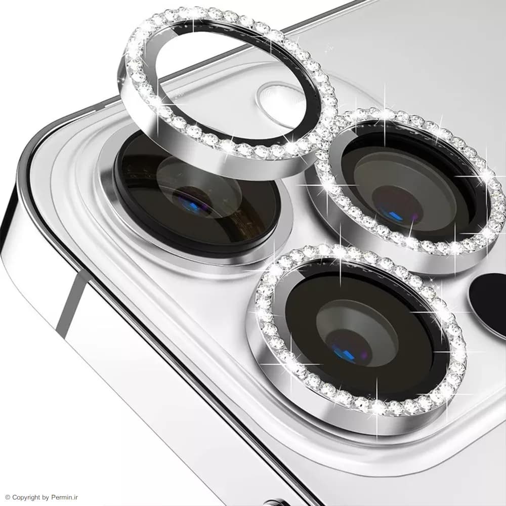 محافظ لنز دوربین نگین دار گوشی موبایل اپل iPhone 16 Pro/16 Pro Max