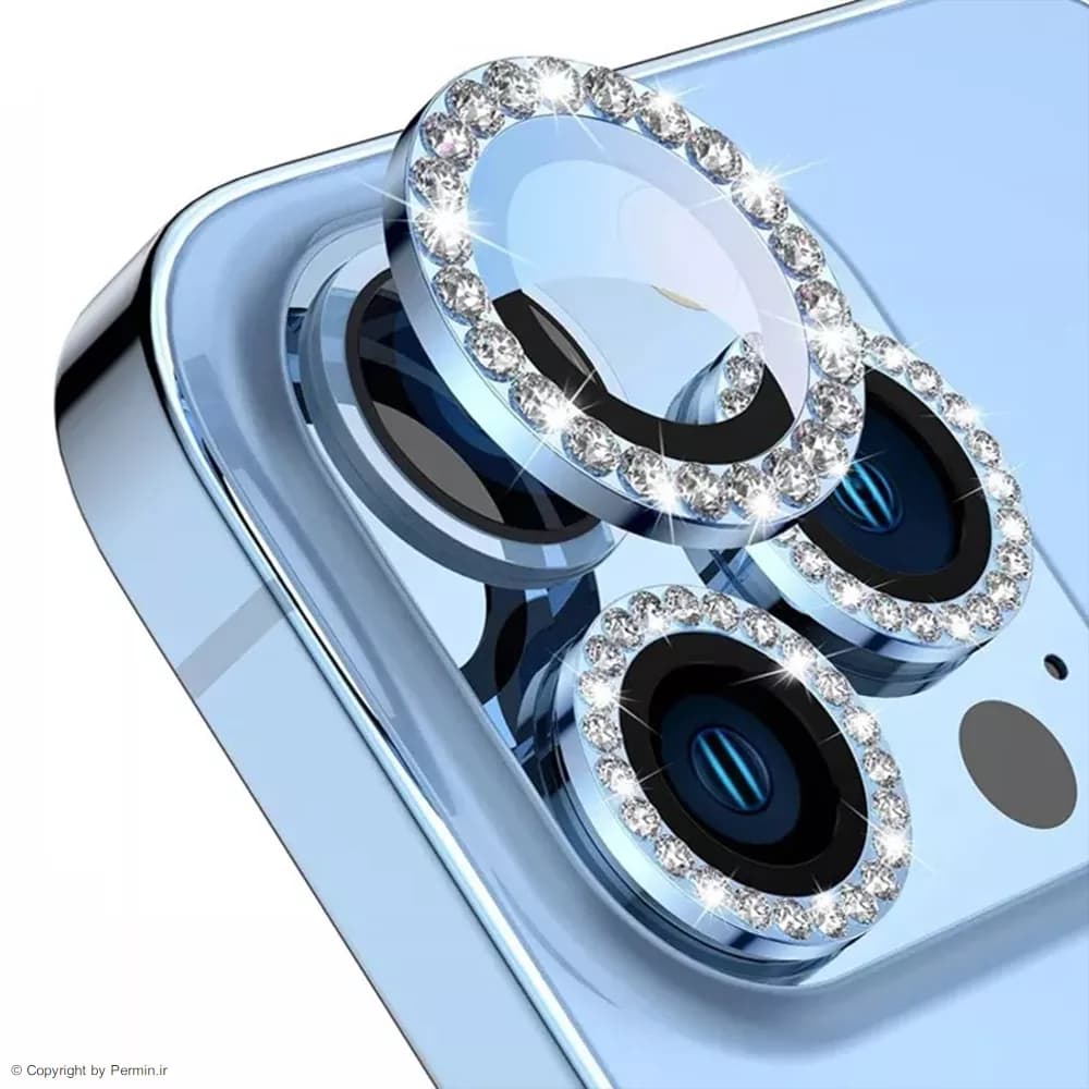 محافظ لنز دوربین نگین دار گوشی موبایل اپل iPhone 15 Pro/15 Pro Max