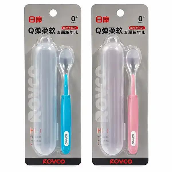 قاشق سیلیکونی قابدار نوزاد برند رووکو rovco کد 3770