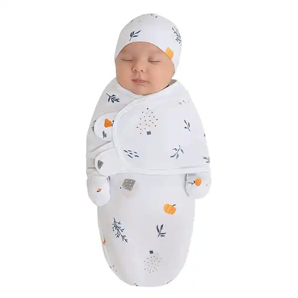 قنداق دورپیچ نوزاد طرح جوجه تیغی برند بی بی 4 لایف baby 4 life کد 8411