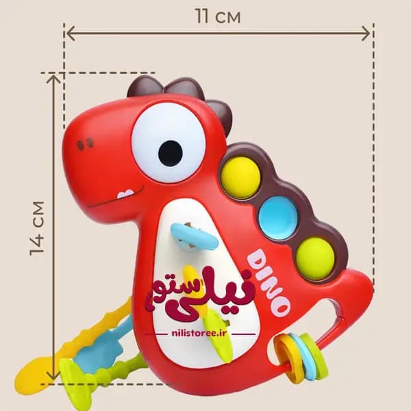 دندان گیر و جغجغه نوزاد مدل دایناسور برند yandong toys کد 750 — تصویر ۲