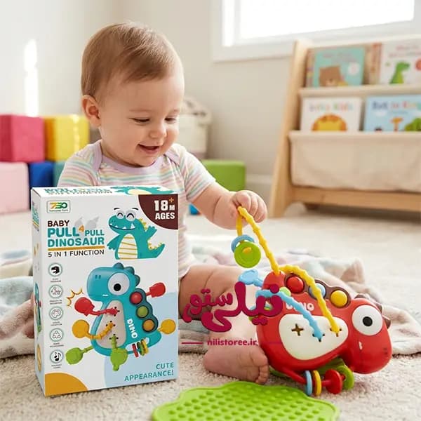دندان گیر و جغجغه نوزاد مدل دایناسور برند yandong toys کد 750