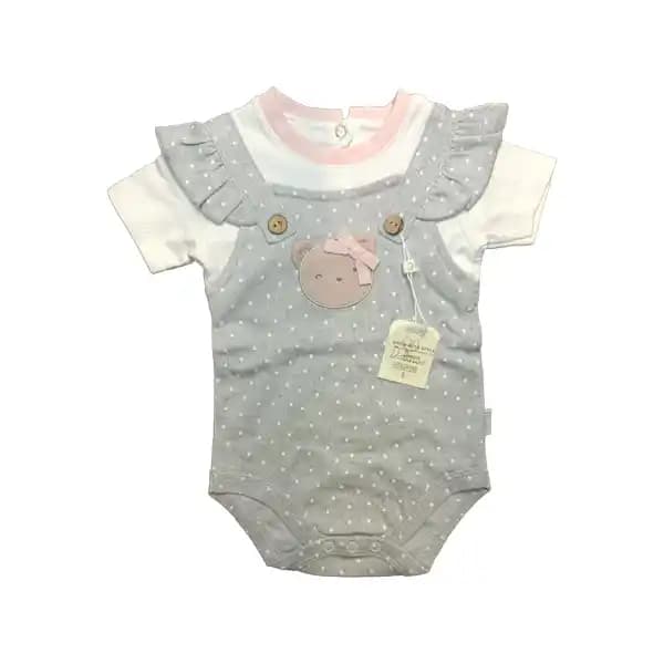 زیر دکمه آستین کوتاه فانتزی نوزادی دخترانه طرح لیتل کیتی little kitty برند دانالو danaloo — تصویر ۲