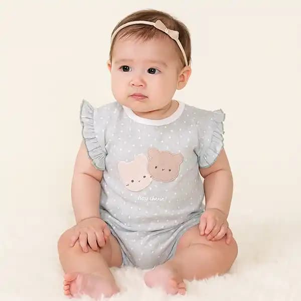 رامپر ساده نوزادی دخترانه طرح لیتل کیتی little kitty برند دانالو danaloo