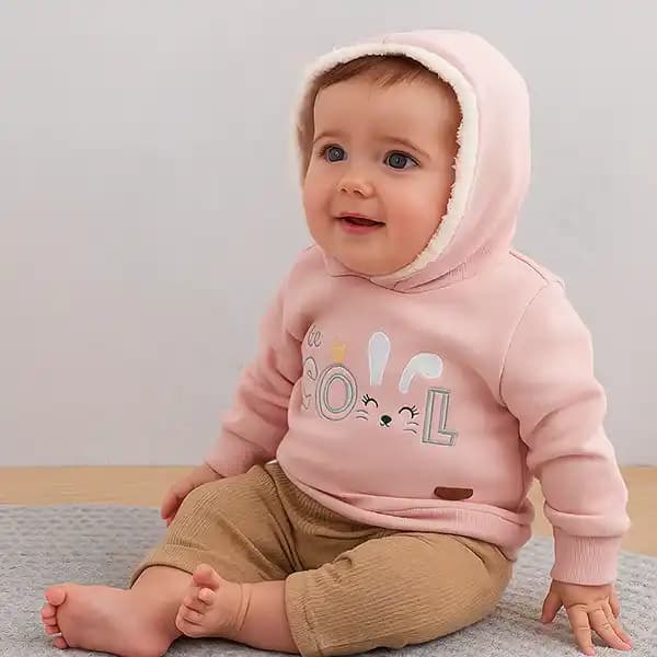 ست هودی شلوار نوزاد طرح خرگوش برند مون بیبی moon baby — تصویر ۲