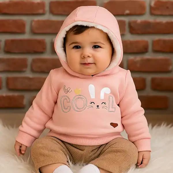 ست هودی شلوار نوزاد طرح خرگوش برند مون بیبی moon baby