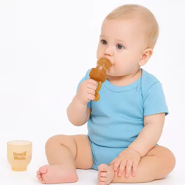 پستانک میوه خوری تمام سیلیکونی نوزاد برند برس می Breath mee — تصویر ۲