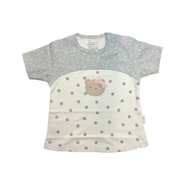 بلوز آستین کوتاه نوزادی دخترانه طرح لیتل کیتی little kitty برند دانالو danaloo — تصویر ۲