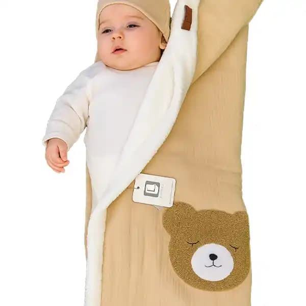 پتو کلاه دار نوزاد طرح خرس برند بیبی لایک Baby like — تصویر ۲