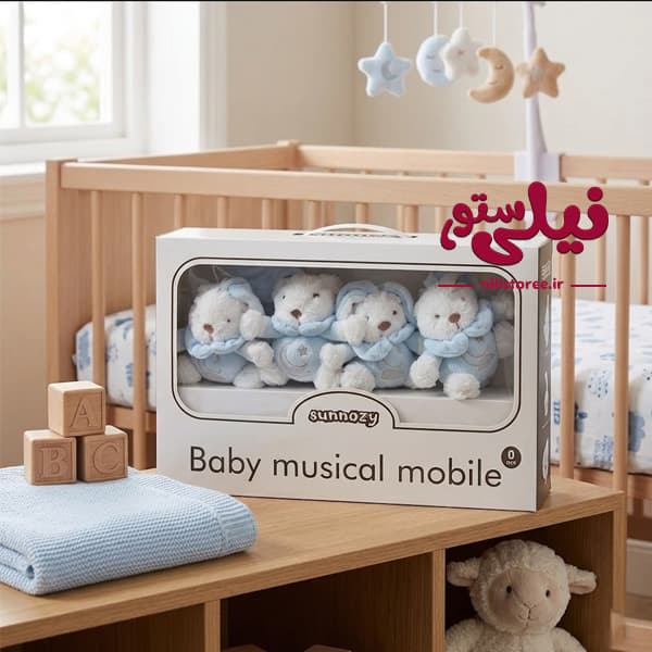 آویز تخت موزیکال نوزادی طرح خرگوش برند سانوزی Sunnozy