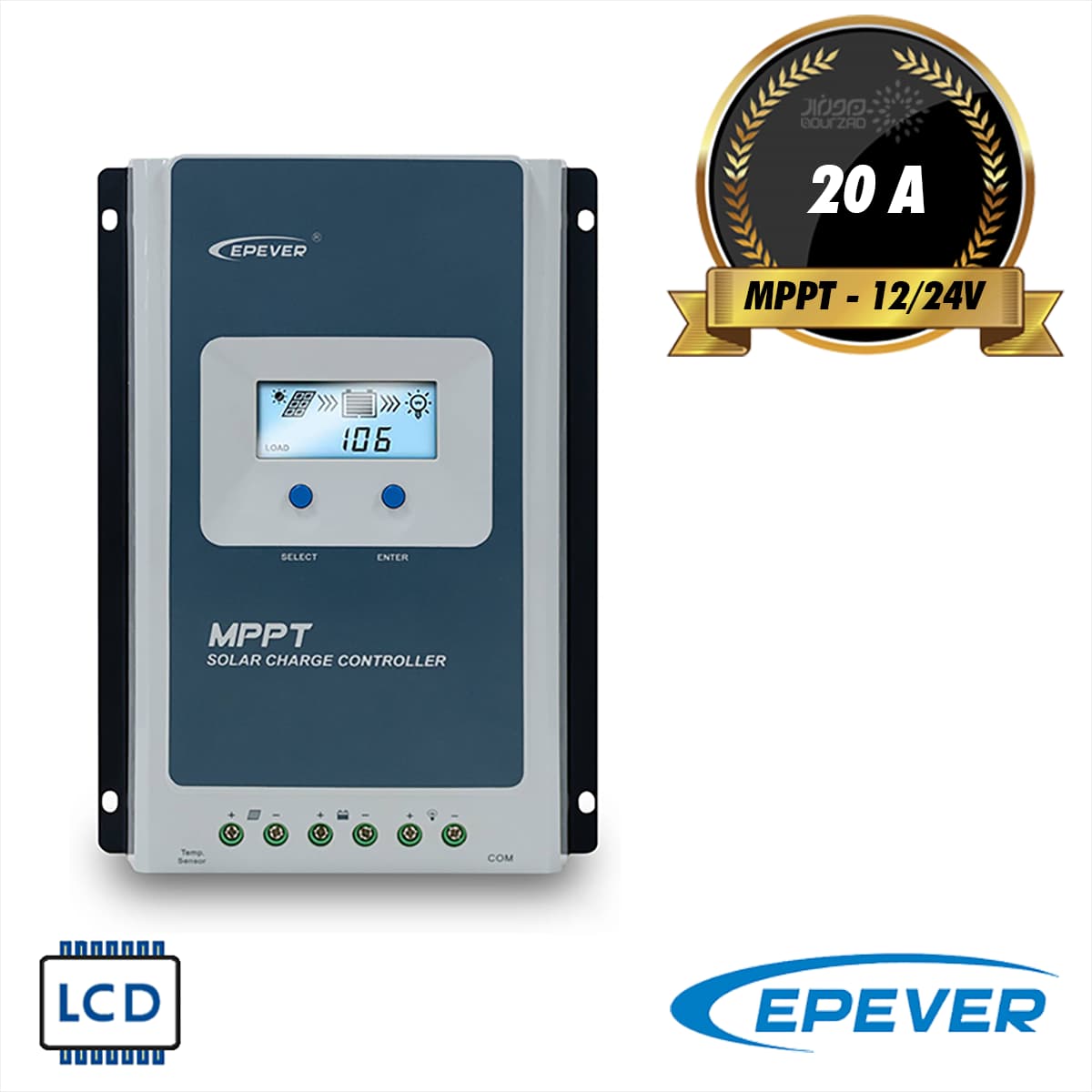 شارژکنترلر خورشیدی 20 آمپر 12/24 ولت MPPT برند EPEVER مدل Tracer2210A