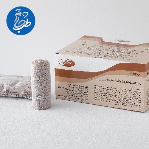 باند كشي فشاري با فشار متوسط سايز cm 5×450 رول ساینا