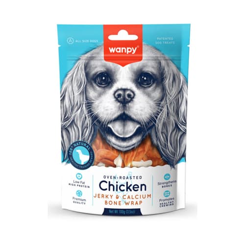 تشویقی سگ ونپی مرغ Wanpy Jerky & Calcium Wraps وزن 100 گرم