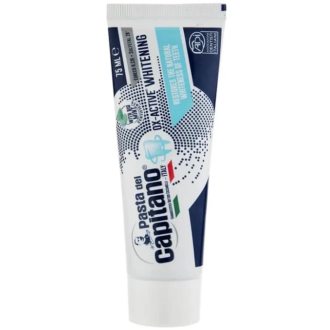 خمیردندان سفید کننده پاستا دل کاپیتانو مدل Ox-Active Whitening حجم 75 میلی لیتر