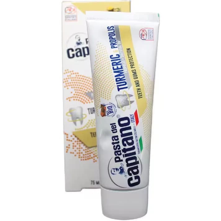 خمیردندان پاستا دل کاپیتانو با عصاره زردچوبه و بره‌ موم (Turmeric & Propolis) حجم 75 میلی لیتر — تصویر ۲