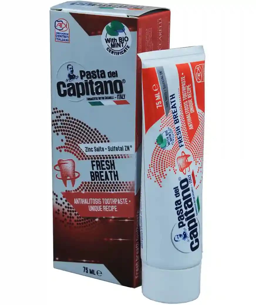 خمیردندان خوشبو کننده دهان پاستا دل کاپیتانو مدل Fresh Breath حجم 75 میلی لیتر — تصویر ۸