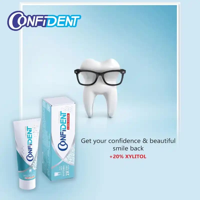 خمیر دندان کانفیدنت مدل سفیدکننده Whitening Max – حاوی زایلیتول ۲۰٪ و هیدروکسیآپاتیت(ضد پوسیدگی و تقویت کننده مینای دندان) — تصویر ۸