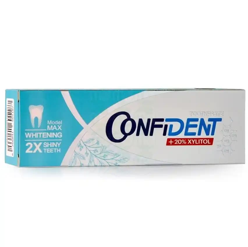 خمیر دندان کانفیدنت مدل سفیدکننده Whitening Max – حاوی زایلیتول ۲۰٪ و هیدروکسیآپاتیت(ضد پوسیدگی و تقویت کننده مینای دندان) — تصویر ۲
