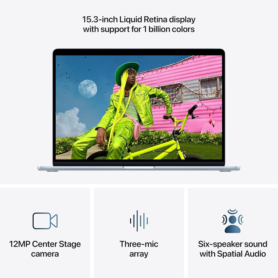 مک بوک ایر 15 اینچ MDVU4 M5 2026 24GB 1TB Sky Blue — تصویر ۶