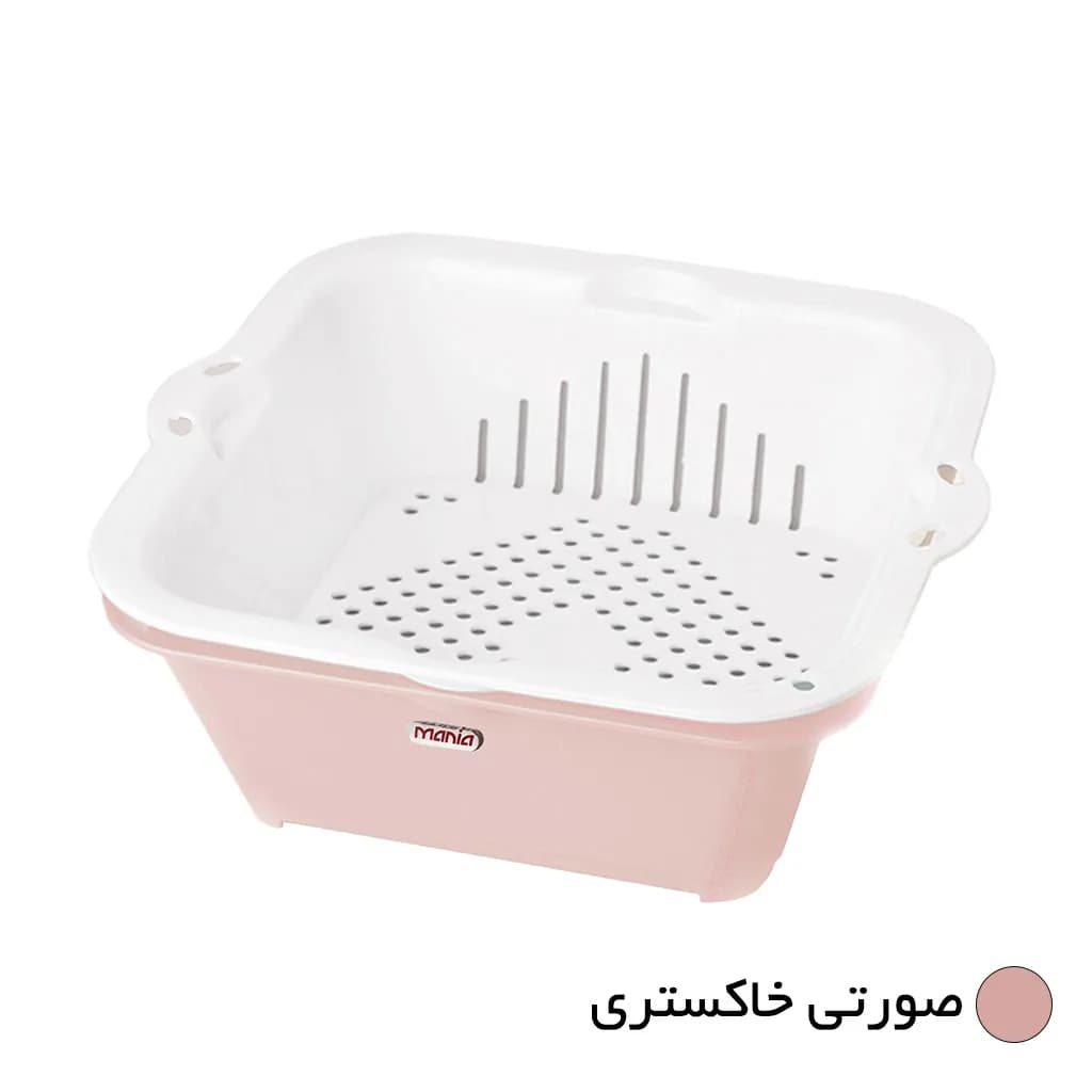 کاسه و آبکش مانیا مدل مربعی کد 108031 سایز یک — تصویر ۶