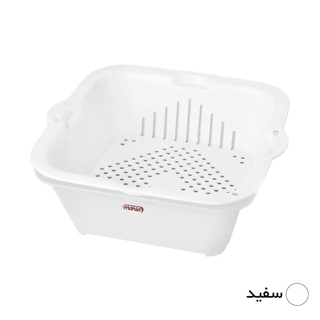 کاسه و آبکش مانیا مدل مربعی کد 108031 سایز یک — تصویر ۴