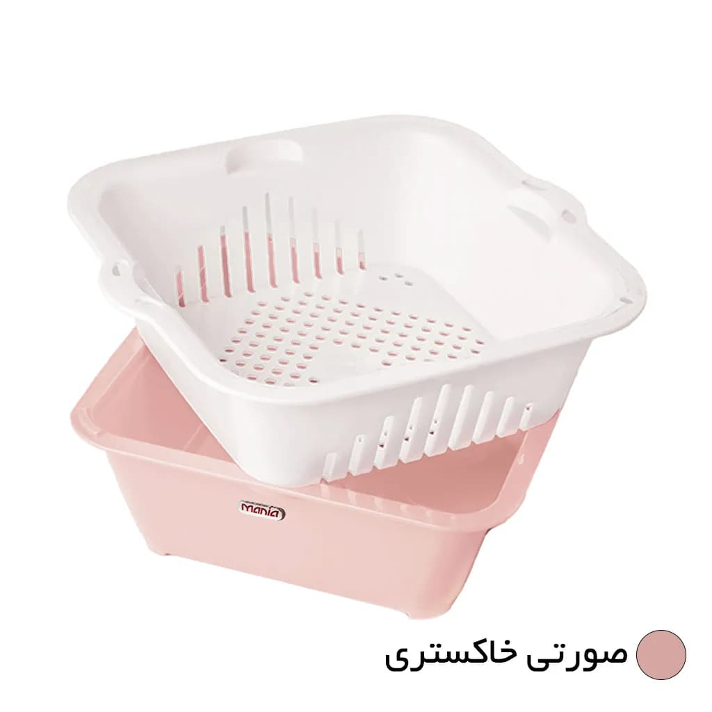 کاسه و آبکش مانیا مدل مربعی کد 108031 سایز یک — تصویر ۸