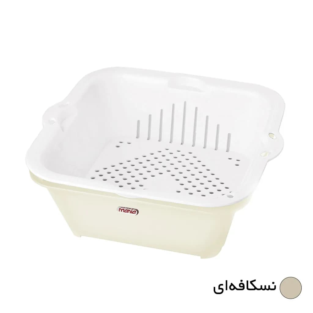 کاسه و آبکش مانیا مدل مربعی کد 108042 سایز دو — تصویر ۲